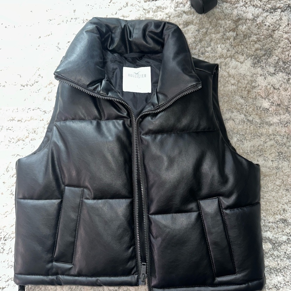 Vegan Mini Black Leather Vest